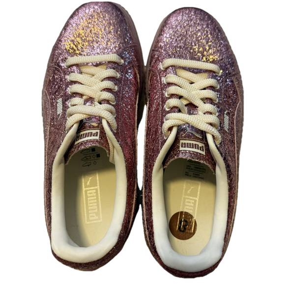 Puma Womens Dinara Shine Metallic Platform Sneakers Pink Sz 8 - Picture 6 of 11